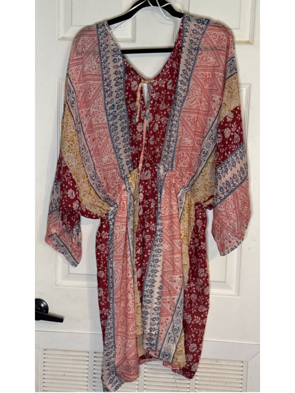 GiGio USA Dress Size L Red Beige Floral Paisley Print - Picture 3 of 5